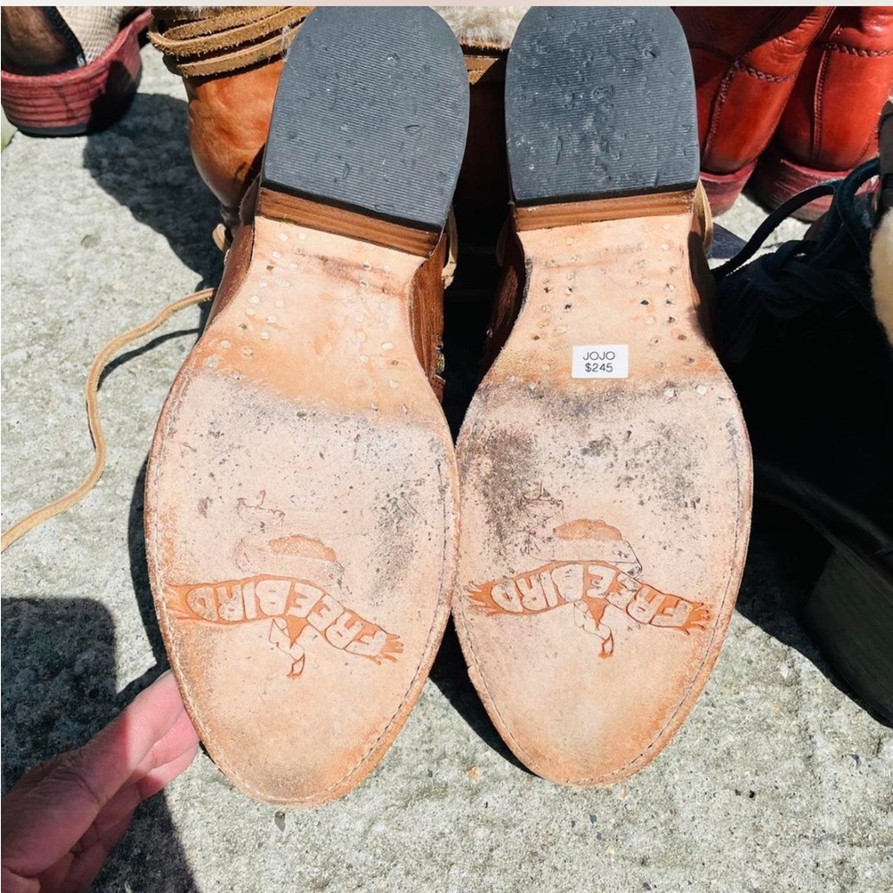 Freebird by Steven Jojo Leather Flats Cognac Size 8 - Picture 6 of 7